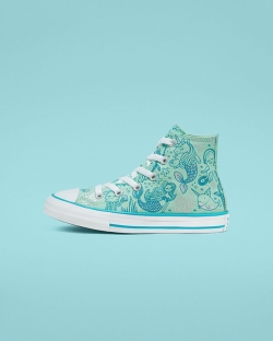 Converse Underwater Party Chuck Taylor All Star Lány Magasszárú Menta/Fehér/Türkiz | WJSVRPN-HU